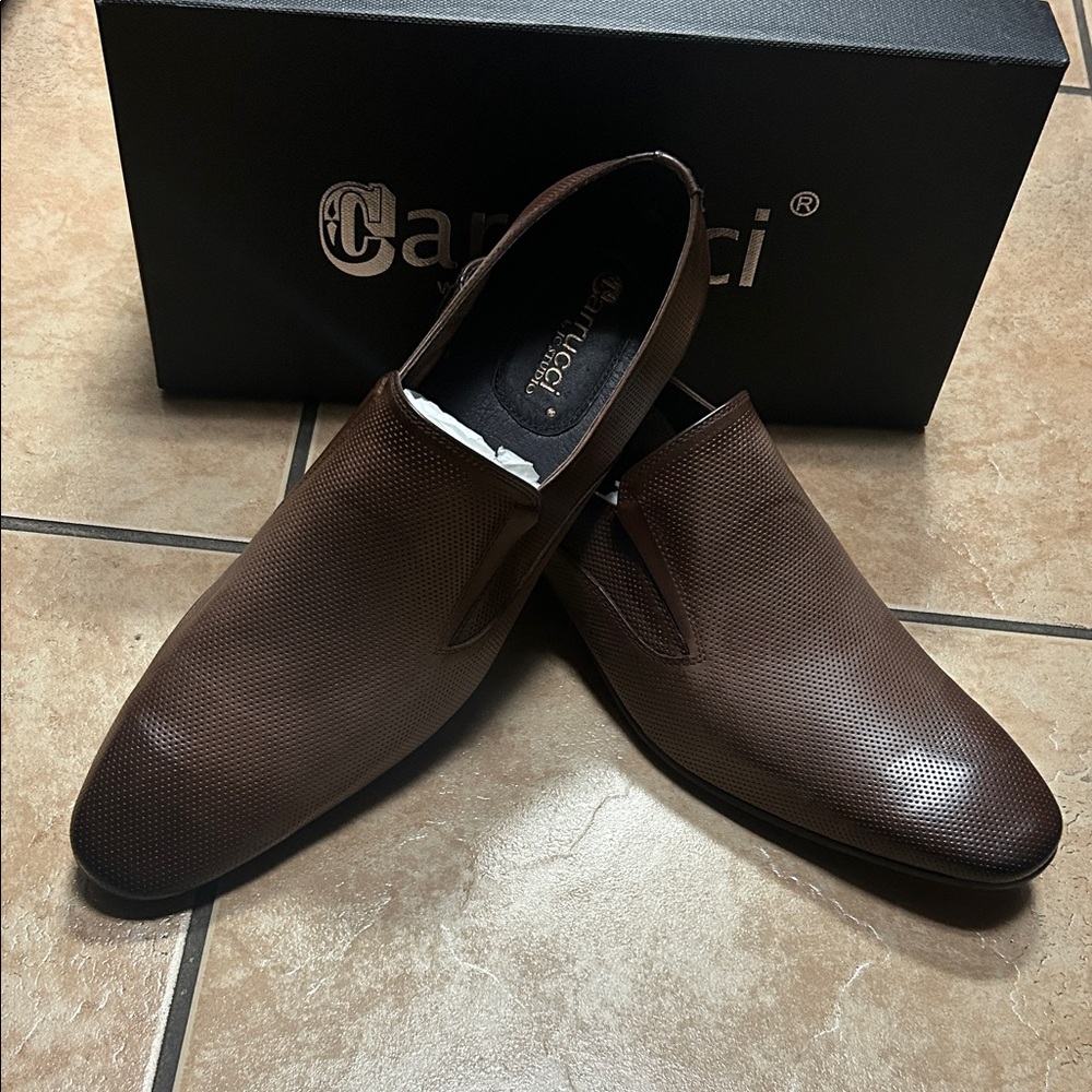 Carrucci Men's Brown Leather Shoes New With Box